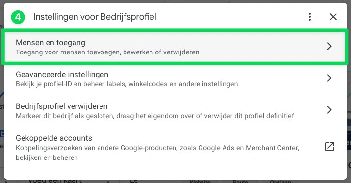 Toegang geven tot Google Bedrijfsprofiel 2